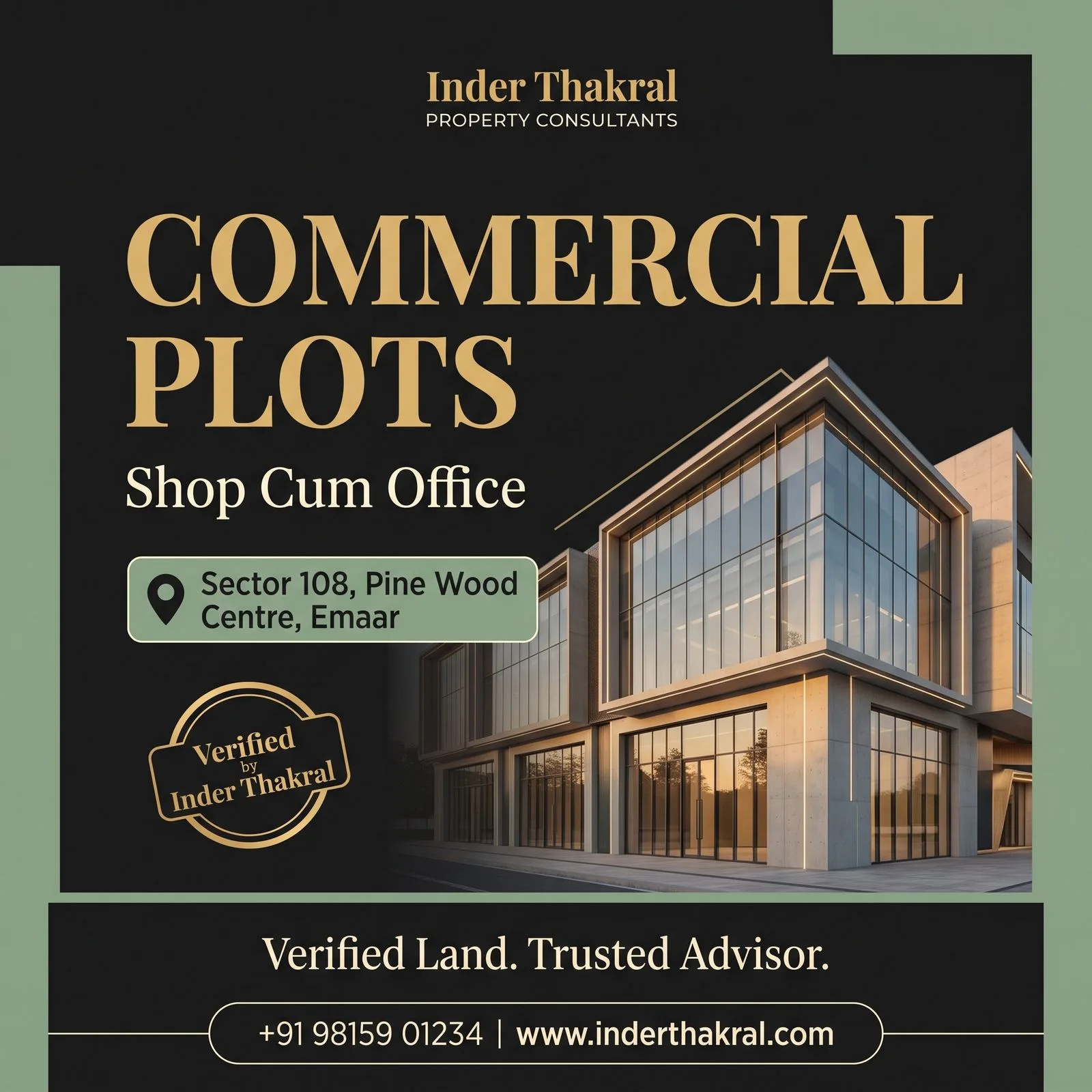 Shop-Cum-Office Plots — Pine Wood Centre, Sector 108